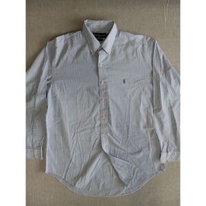 Ralph Lauren Yarmouth Men's Buttons Shirt‎ 16 Stripes Long Sleeve Dress Shirt